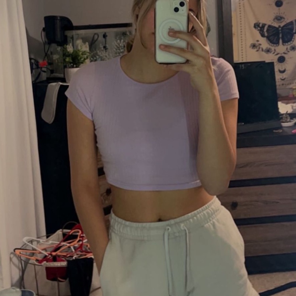 Shein Purple Cropped Tee